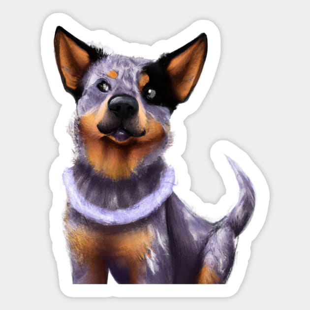 Cute Australian Cattle Dog Drawing Sticker by Play Zoo